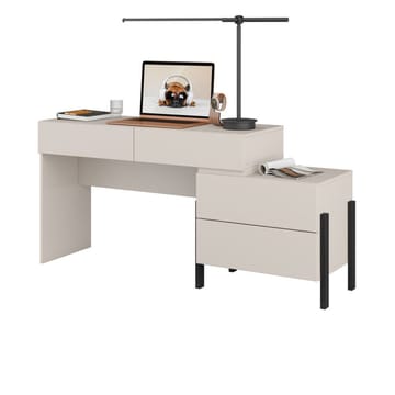 Jukon S Sminkbord med 4 Lådor i Trä med Metallben - Ljusbeige - Möbler - Bord & matgrupper - Sminkbord & toalettbord