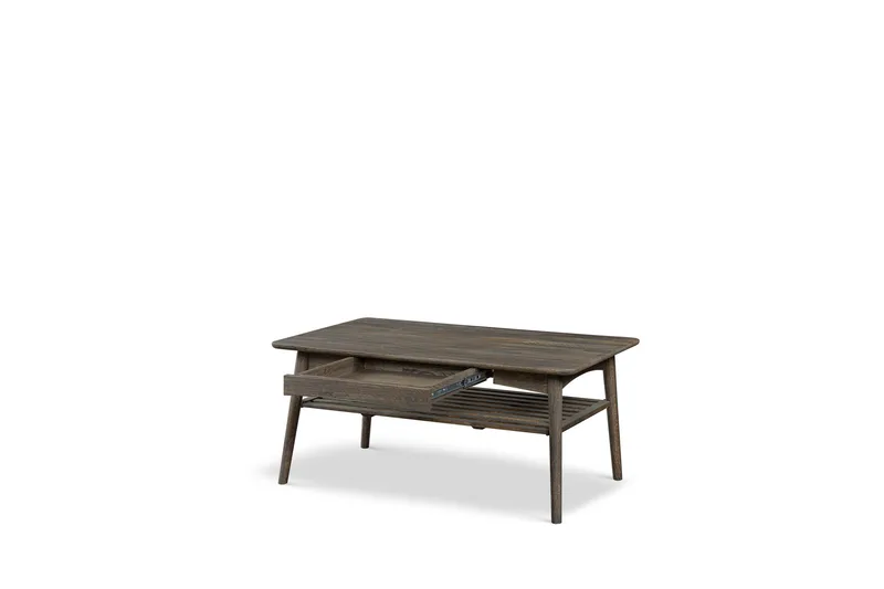 Kalix Soffbord 120x60 cm i massivt trä, Mörkbrun