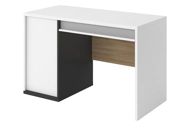 Metropolitan Skrivbord 120x56 cm, Brun/Vit/Ljusgrå/Svart