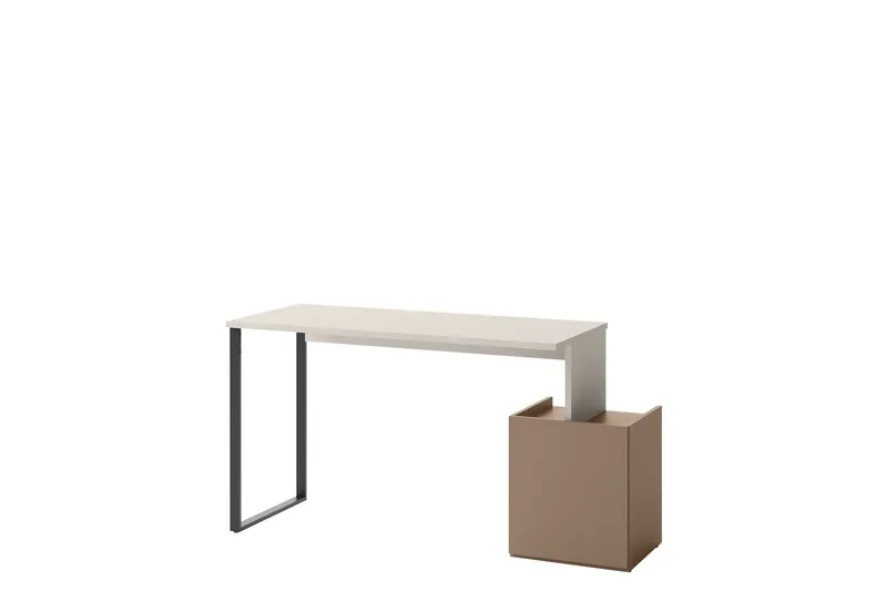 Sigmana Skrivbord 125x55 cm, Ljusgrå/Brun