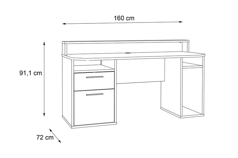 Bays Gaming Skrivbord 160 cm - Svart - Möbler - Bord & matgrupper - Kontorsbord - Skrivbord
