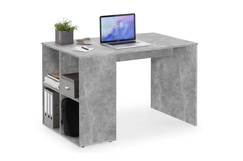 Gent Skrivbord 117 cm med Förvaring Hyllor, Betonggrå