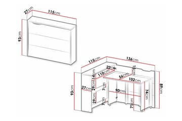 Grianan Skrivbord 136 cm White - Möbler - Bord & matgrupper - Kontorsbord - Skrivbord - Hörnskrivbord