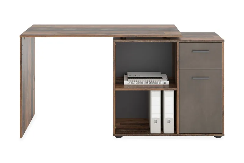 Colatosti Hörnskrivbord 117 cm med Förvaring, Mörkbrun