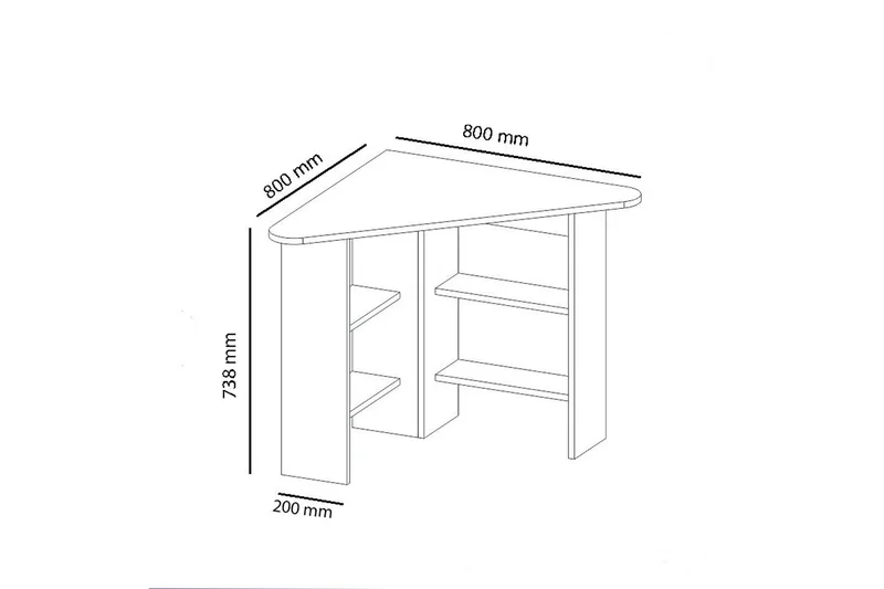 Oderzo Hörnskrivbord 80 cm med Förvaring Hyllor - Antracit - Möbler - Bord & matgrupper - Kontorsbord - Skrivbord - Hörnskrivbord