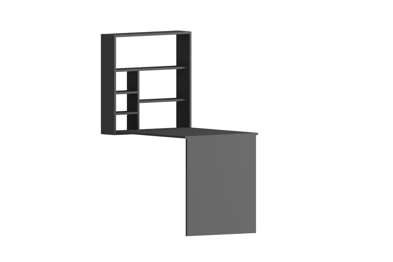 Irbene Väggskrivbord 59 cm med Förvaring Hylla, Antracit
