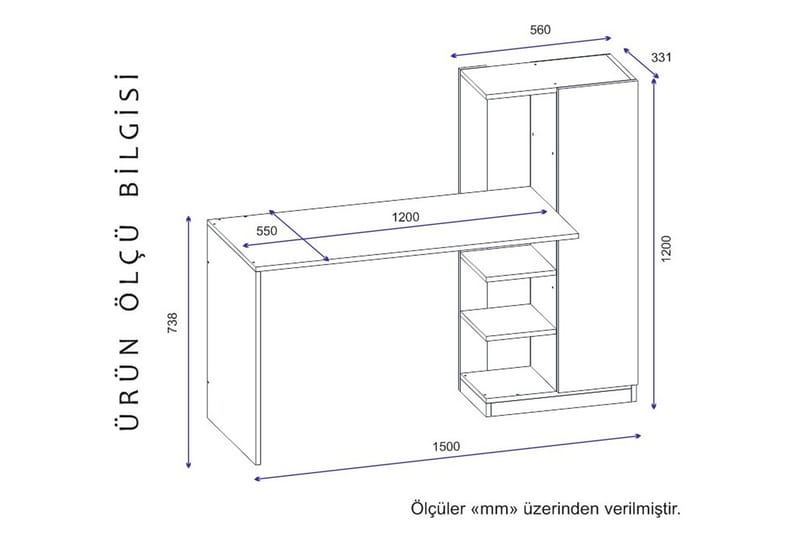 Klul Skrivbord 120 cm - Antracit - Möbler - Bord & matgrupper - Kontorsbord - Skrivbord