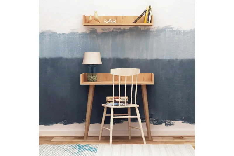 Mod Design Skrivbord 90 cm med Förvaring Vägghylla, Trä