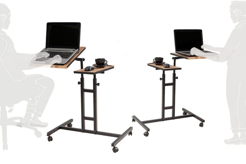 Ollier Ståskrivbord 67 cm - Trä/Natur/Svart - Möbler - Bord & matgrupper - Kontorsbord - Skrivbord - Höj och sänkbart skrivbord