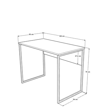 Valren Skrivbord 100x75x55 cm - Ek och antracit - Möbler - Bord & matgrupper - Kontorsbord - Skrivbord