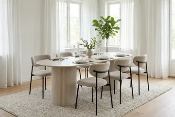 Kopparbo Matbord Oval 180x90 cm Fanér - Vitlaserat - Möbler - Bord & matgrupper - Matbord & köksbord