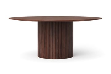 Kopparbo Matgrupp 180 cm runt i Valnöt med 8 Amelia Matstolar med Dyna - Valnöt - Möbler - Bord & matgrupper - Matgrupper
