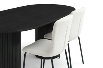 Kopparbo Matgrupp oval 180 cm Svart med 6 Katy Matstolar - Svart - Möbler - Bord & matgrupper - Matgrupper