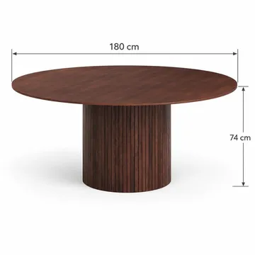 Kopparbo Matgrupp runt 180 cm Valnöt med 8 Dastoori Matstolar - Valnöt - Möbler - Bord & matgrupper - Matgrupper