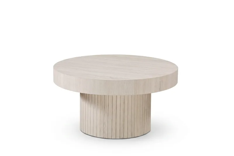 Kopparbo Soffbord Rund 85 cm tjock bordsskiva - Vitlaserad - Möbler - Bord & matgrupper - Soffbord