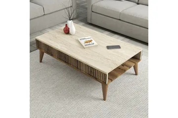 Lissione Soffbord 105 cm - Valnöt/Beige - Möbler - Bord & matgrupper - Soffbord