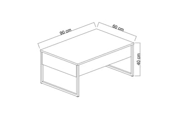 Luxe Soffbord 90x40 cm Svart/Guld - Hanah Home - Möbler - Bord & matgrupper - Soffbord