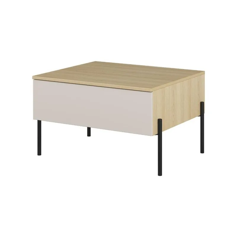 Malma Rektangulärt Soffbord med Låda i Trä, Vit|Svart|Brun|Beige