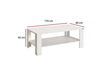 Masao Rektangulärt Soffbord med Nedre Hylla i Trä - Vit - Möbler - Bord & matgrupper - Soffbord