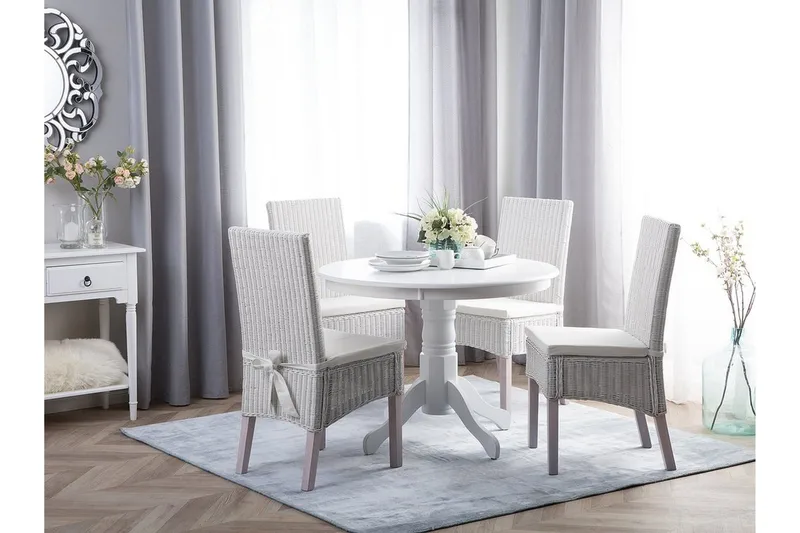 Akron Litet Runt Matbord 100 cm i Målad MDF, Vit