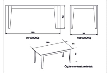 Bascle Rektangulärt Matbord 180 cm med Marmorutseende - Vit - Möbler - Bord & matgrupper - Matbord & köksbord