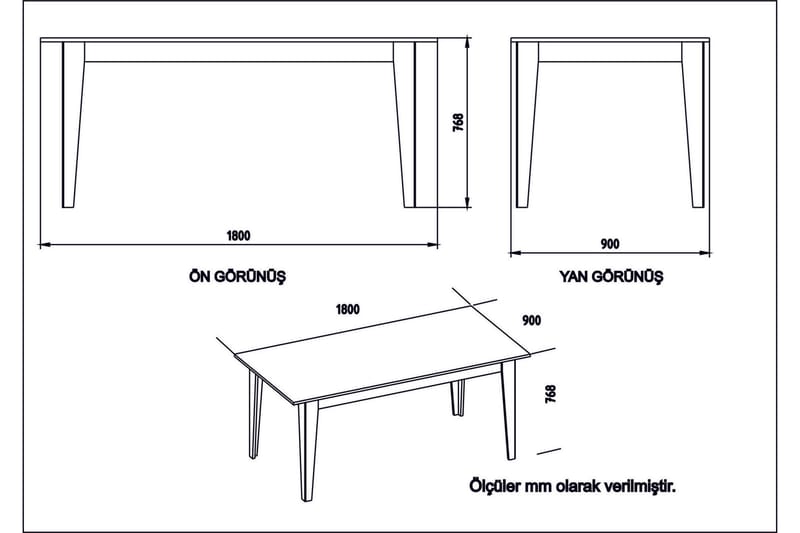 Bascle Rektangulärt Matbord 180 cm med Marmorutseende - Vit - Möbler - Bord & matgrupper - Matbord & köksbord