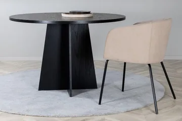 Bootcut Runt Matbord 110 cm med Trä- och Valnötsutseende - Svart - Möbler - Bord & matgrupper - Matbord & köksbord