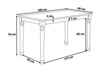 Cary Rektangulärt Matbord 180 cm i Trä - Vit - Möbler - Bord & matgrupper - Matbord & köksbord