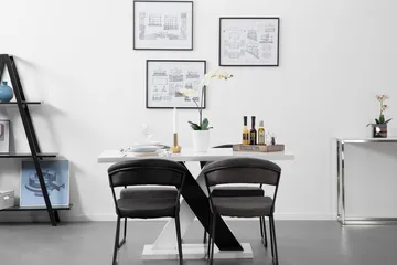 Cesi Rektangulärt Matbord 140 cm i Målat Trä - Vit|Svart - Möbler - Bord & matgrupper - Matbord & köksbord