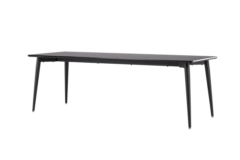 Ellis Stort Rektangulärt Matbord 230 cm med Metallutseende, Svart