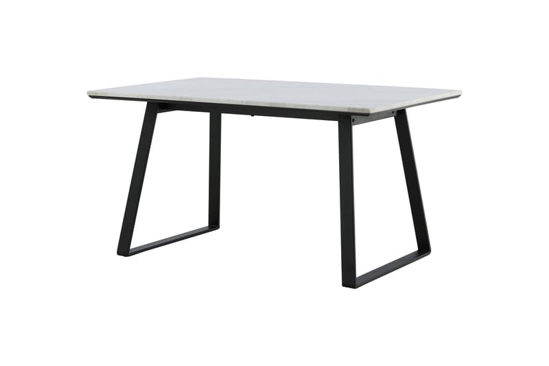Estelle Rektangulärt Matbord 140 cm med Marmorskiva och Metallutseende, Vit