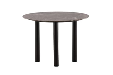 Havsten Runt Matbord 106 cm i Glas med Marmorutseende - Svart - Möbler - Bord & matgrupper - Matbord & köksbord