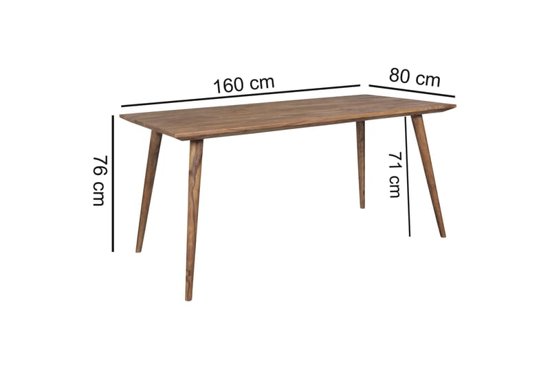 Iviana Rektangulärt Matbord 160 cm i Massivt Trä med Valnötsutseende - Brun - Möbler - Bord & matgrupper - Matbord & köksbord