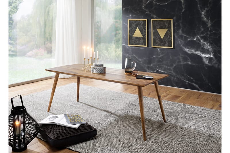 Iviana Rektangulärt Matbord 160 cm i Massivt Trä med Valnötsutseende - Brun - Möbler - Bord & matgrupper - Matbord & köksbord