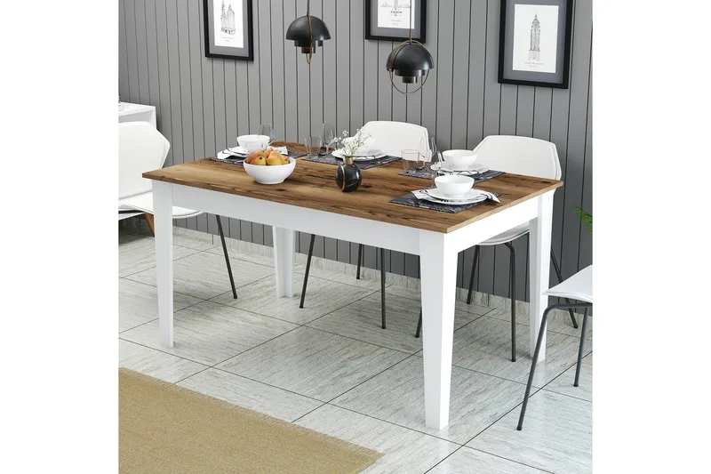 Lissione Matbord 145x88 cm Brun/Vit, Hanah Home