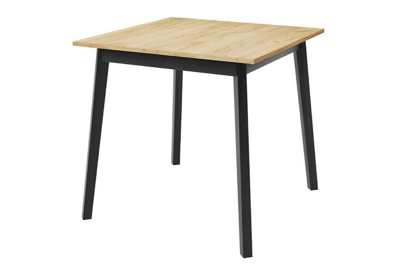 Narberth Litet Utdragbart Kvadratiskt Matbord 85 cm med Trä- och Ekutseende, Svart