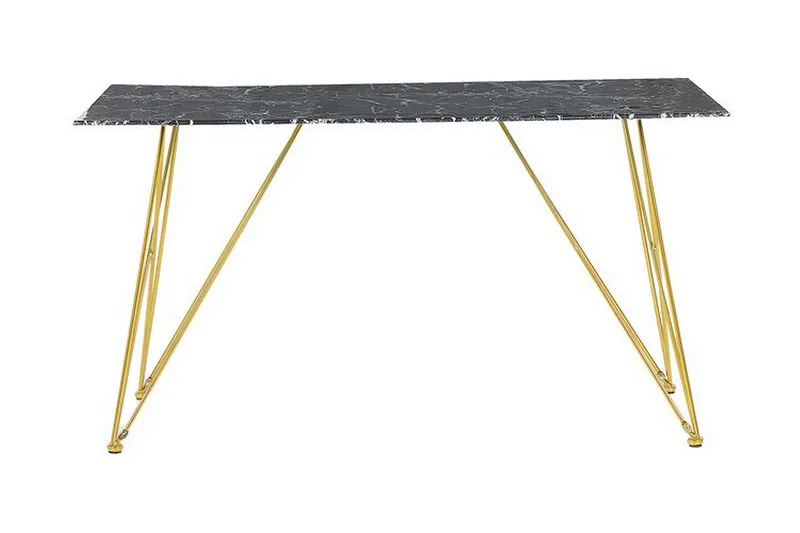 Nunierra Matbord 140 cm, Svart/Guld