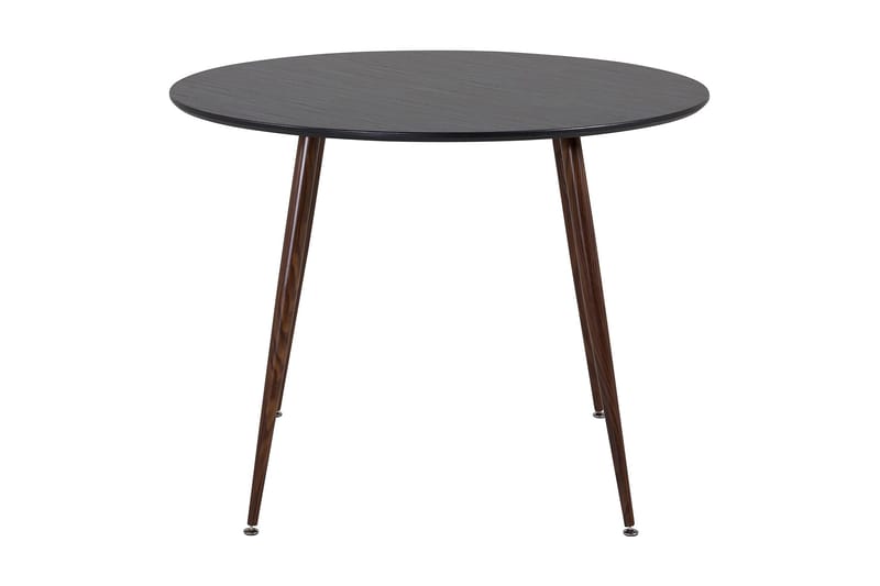 Plaza Runt Matbord 100 cm med Valnötsutseende, Brun|Svart
