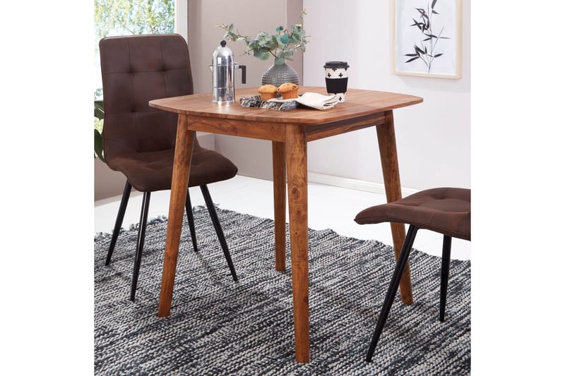 Raengel Kvadratiskt Matbord 80 cm i Trä med Valnötsutseende - Brun - Möbler - Bord & matgrupper - Matbord & köksbord