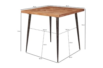 Synia Litet Kvadratiskt Matbord 80 cm i Massivt Trä med Ek- och Metallutseende - Beige - Möbler - Bord & matgrupper - Matbord & köksbord