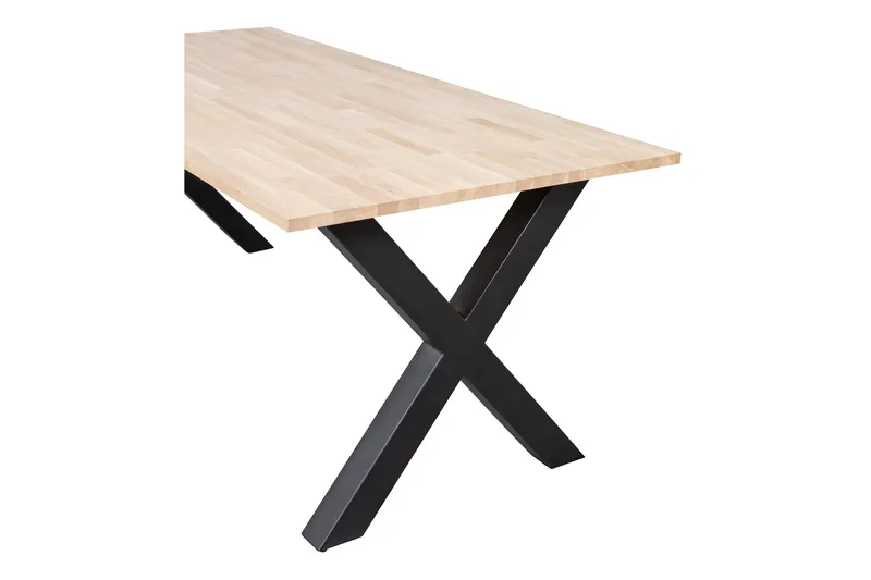 Tablo Matbord X-Formade Ben 220 cm Obehandlat - Ek/Svart - Möbler - Bord & matgrupper - Matbord & köksbord