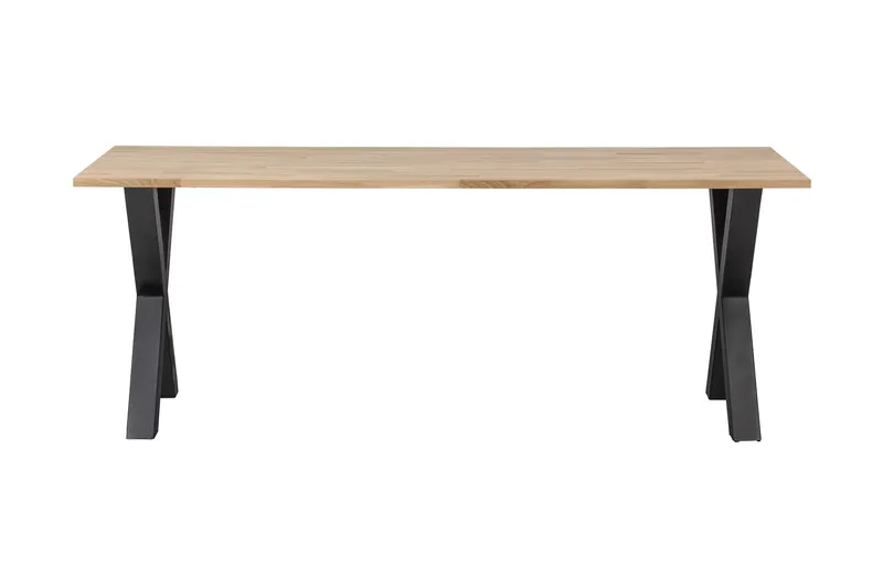Tablo Matbord X-Formade Ben 220 cm Obehandlat, Ek/Svart