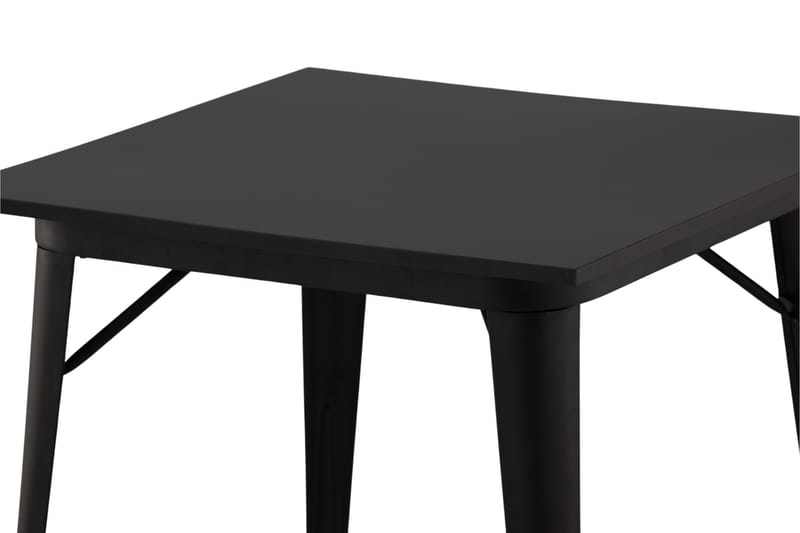 Tempe Litet Kvadratiskt Matbord 80 cm med Metallutseende - Svart - Möbler - Bord & matgrupper - Matbord & köksbord