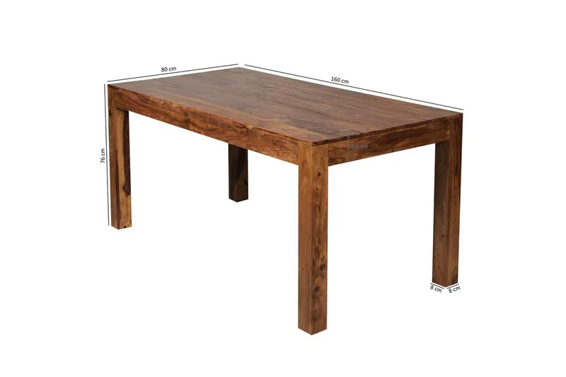 Matbord Wohnling Massivt trä lantstil Rosenträ, 160x80 cm - Rosenträ, 160x80 cm - Möbler - Bord & matgrupper - Matbord & köksbord