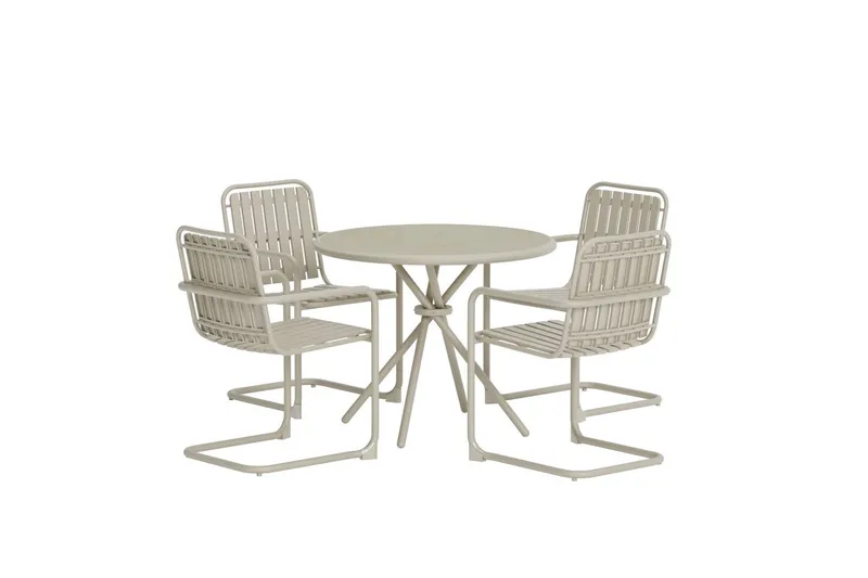 Matgrupp Chios 90 cm med 4 Stolar Utomhus, Beige