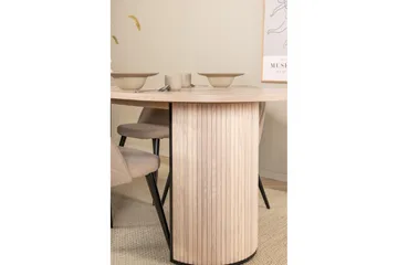 Biana Matgrupp 200 cm Oval inkl 4 Velvets Stolar - Beige/Svart - Möbler - Bord & matgrupper - Matgrupper