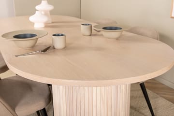 Biana Matgrupp 200 cm Oval inkl 4 Velvets Stolar - Beige/Svart - Möbler - Bord & matgrupper - Matgrupper