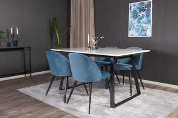 Estelle Matgrupp 140 cm Rektangulär med 4 Velvet stolar - Möbler - Bord & matgrupper - Matgrupper