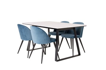 Estelle Matgrupp 140 cm Rektangulär med 4 Velvet stolar - Möbler - Bord & matgrupper - Matgrupper