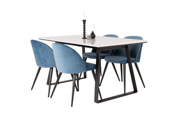 Estelle Matgrupp 140 cm Rektangulär med 4 Velvet stolar - Möbler - Bord & matgrupper - Matgrupper